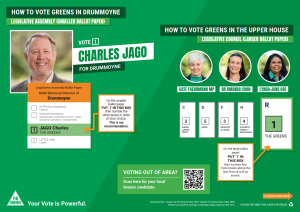Greens NSW State election 2023 HOW-TO-VOTE Drummoyne